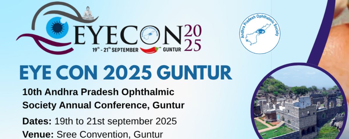 The 10th Annual Conference of the Andhra Pradesh Ophthalmic Society (APOS) will be held in Shree Convention Centre, Guntur, from 19th to 21st September, 2025.